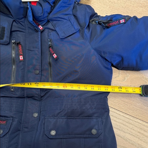 🥶 CANADA Men’s Xl Navy Blue WINTER Parka Coat - Picture 5 of 7